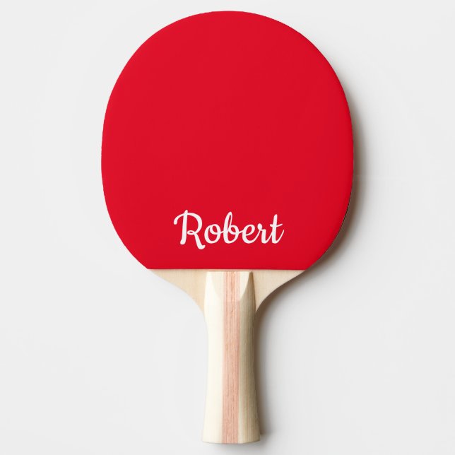 Raquete De Ping Pong Nome Personalizado Vermelho (Frente)