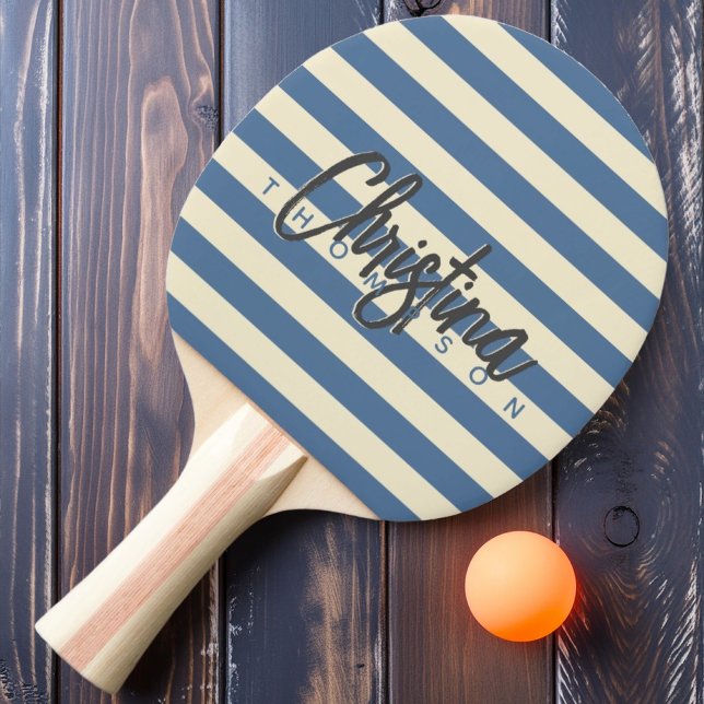 Raquete De Ping Pong Nome Pintado Azul Capri Polo do Século médio (Criador carregado)