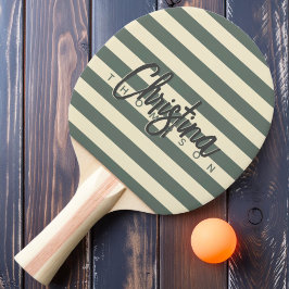 Raquete De Ping Pong Nome Pintado Cinza Quente Polo Meados do Século