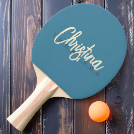 Raquete De Ping Pong Nome Pintado de Aqua Moderno do Século médio