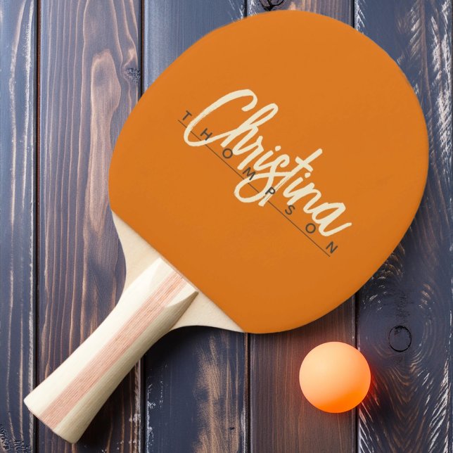 Raquete De Ping Pong Nome Pintado de Citros Quentes Modernos do Século  (Criador carregado)
