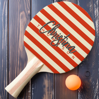 Raquete De Ping Pong Nome Pintado De Laranja De Sangue Do Polo Do Sécul