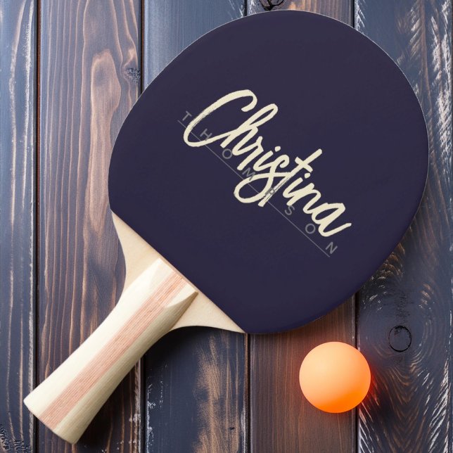 Raquete De Ping Pong Nome Pintado do Oceano Meia-Noite Moderno do Sécul (Criador carregado)