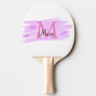 Raquete De Ping Pong nome simples e mínimo de adição monograma cor-de-r
