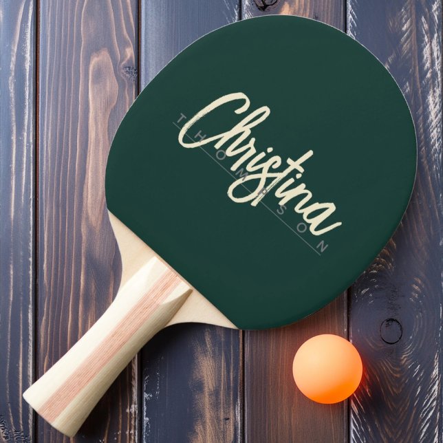 Raquete De Ping Pong Nome Verde do Sábio Moderno do médio Século (Criador carregado)