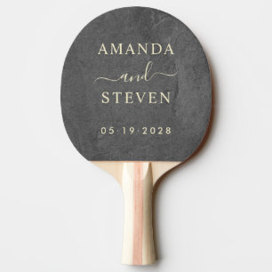 Raquete De Ping Pong Nomes de Casais com Pedra Ardósia Escura para Casa