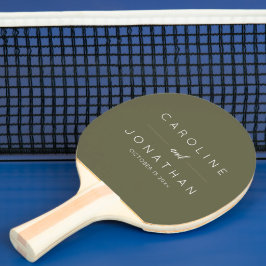 Raquete De Ping Pong Nomes de Casamento Personalizados Modernos Minimal