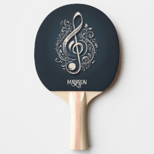 Raquete De Ping Pong Nota de Limpeza Musical de Nome Personalizado