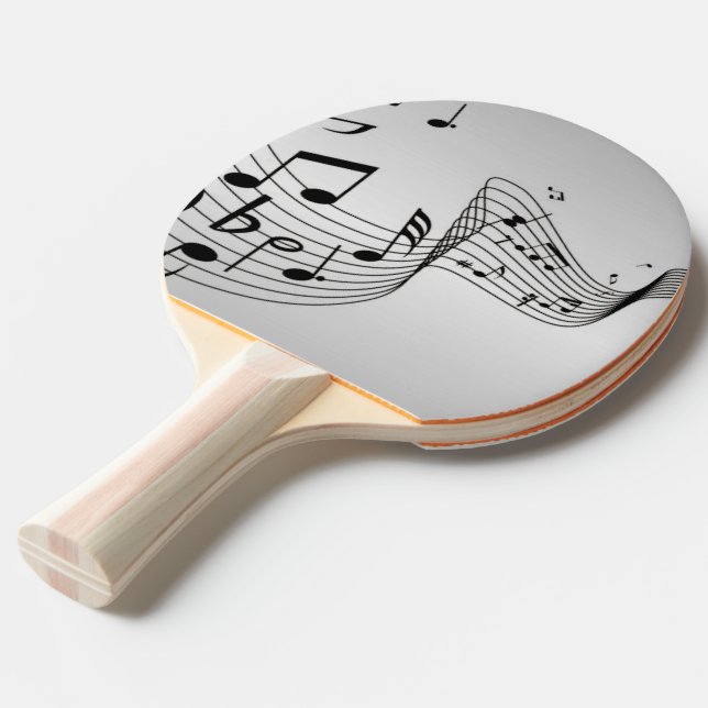 Raquete De Ping Pong Notas de música no Silver (Frente inclinada)