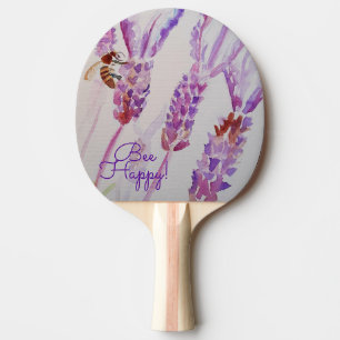 Raquete De Ping Pong Notebook de Lavanda de jardim Bee Watercolor