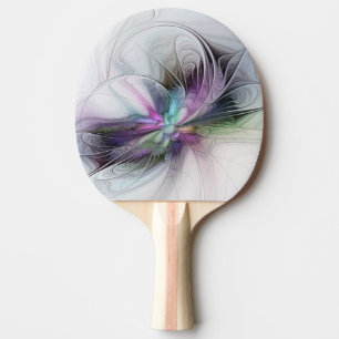 Raquete De Ping Pong Nova Vida, Fantasia Colorida de Arte Fractal Abstr
