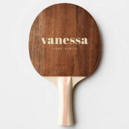 Raquete De Ping Pong Noz de Carvalho Rústica Minimal Clássico Moderno N