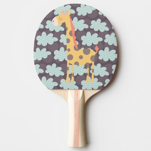 Raquete De Ping Pong Nuvens e Girafas (Frente)