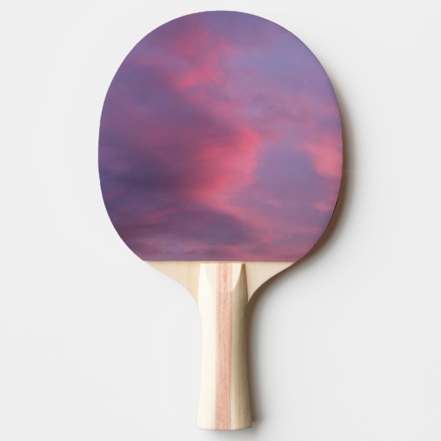 Raquete De Ping Pong Nuvens Rosa Azul (Frente)
