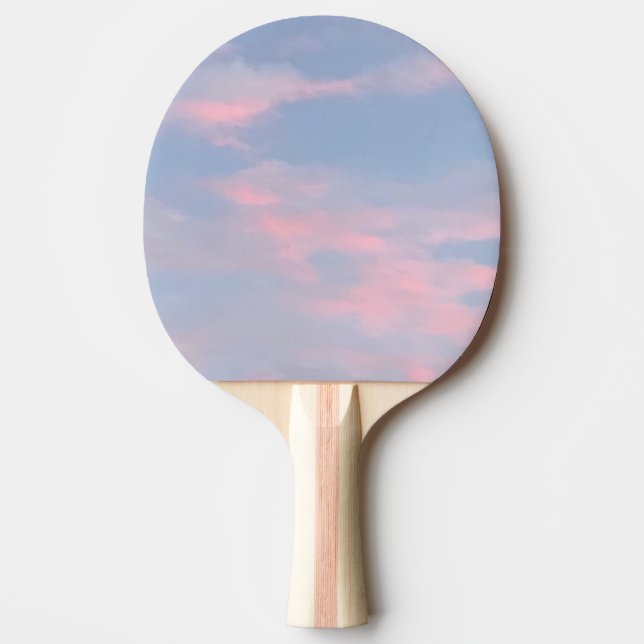 Raquete De Ping Pong Nuvens rosa personalizáveis (Frente)