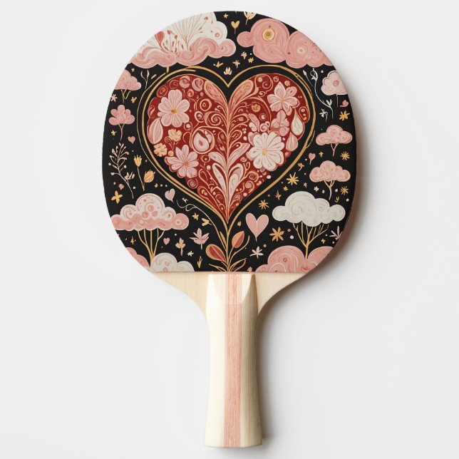 Raquete De Ping Pong O amor está no ar (Frente)