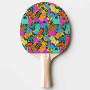 Raquete De Ping Pong O animal mostra em silhueta o teste padrão