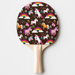Raquete De Ping Pong o arco-íris do unicórnio caçoa o cavalo do fund