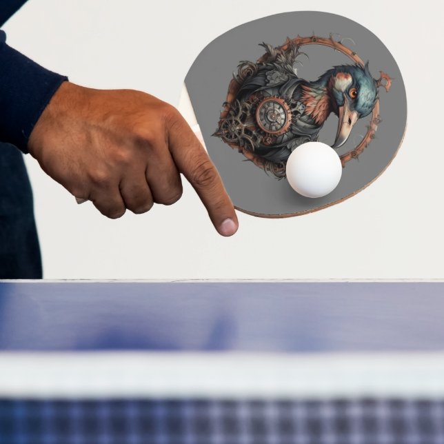 Raquete De Ping Pong "O Bico de Ferro: Um Ibis Steampunk" (Insitu)