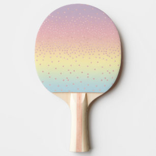 Raquete De Ping Pong O confete cor-de-rosa elegante do brilho do ouro