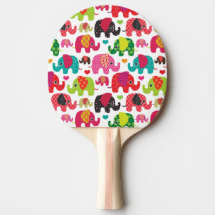 Raquete De Ping Pong o elefante retro caçoa o papel de parede do teste