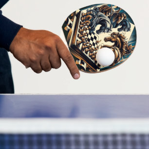 Raquete De Ping Pong O jogo de cavaleiros - xadrez encontra fantasia
