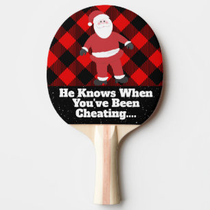 Raquete De Ping Pong O papai noel engraçado do divertimento da famíli