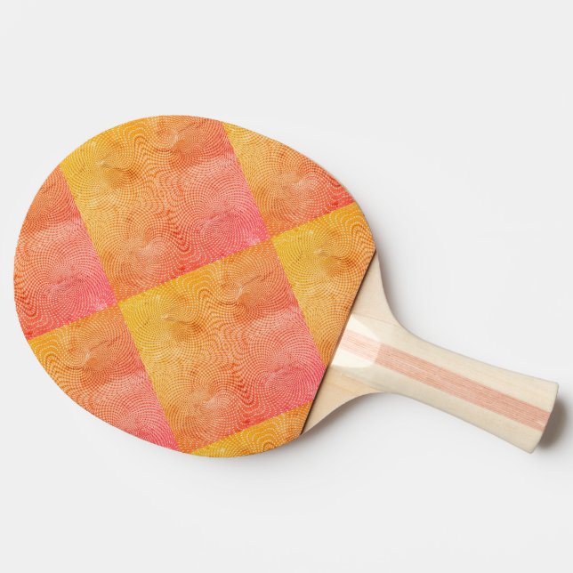 Raquete De Ping Pong Ocean Rhythms w Grunge Gradient Green & Orange (Lateral)