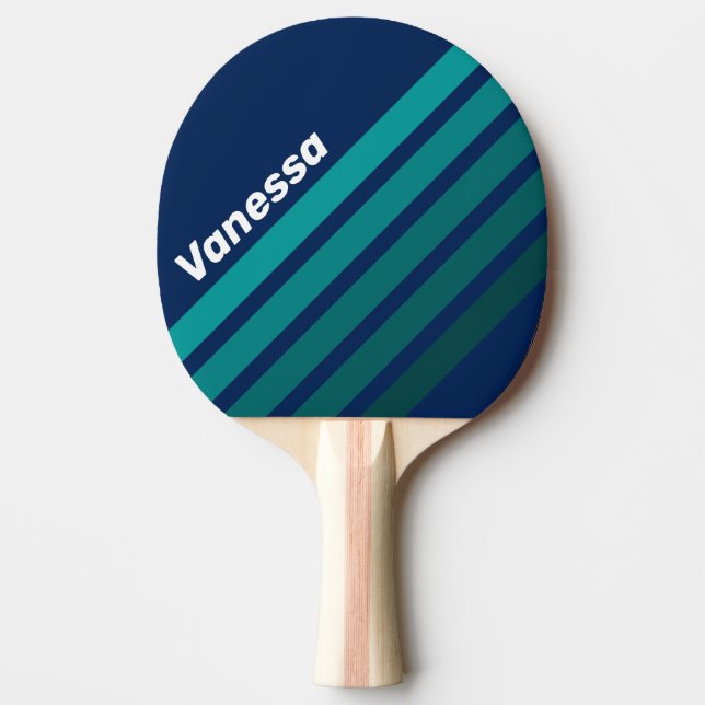 Raquete De Ping Pong Ocean Tide Angled Striping with Name (Frente)