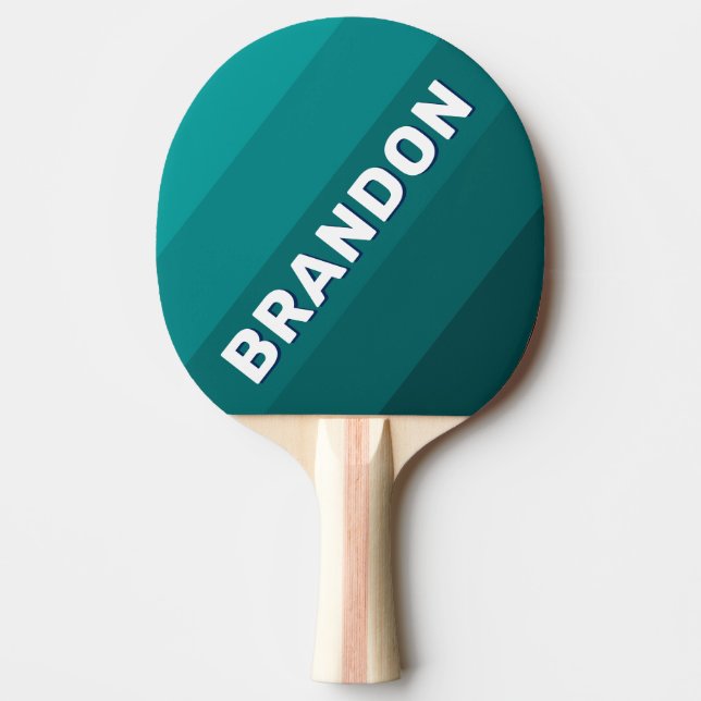 Raquete De Ping Pong Ocean Tide Bold Stripes with Name (Frente)