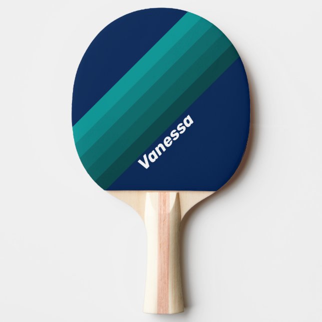 Raquete De Ping Pong Ocean Tide Stripes with Name (Frente)