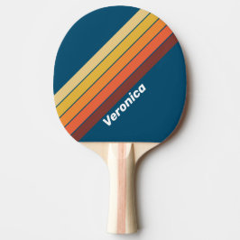 Raquete De Ping Pong Oceano Listrado com Nome Vibe Vintage