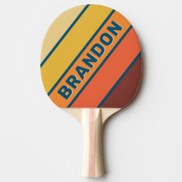 Raquete De Ping Pong Oceano Vibe Vintage Negrito Listrado com Nome
