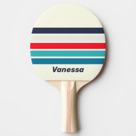 Raquete De Ping Pong Oceano Vintage com Listras e Nome