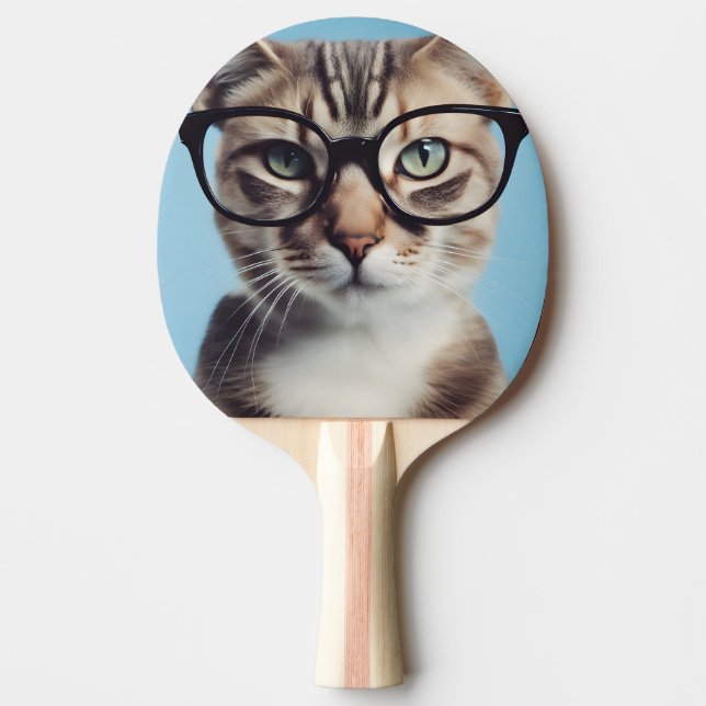 Raquete De Ping Pong Óculos de Visto de Gatos (Frente)