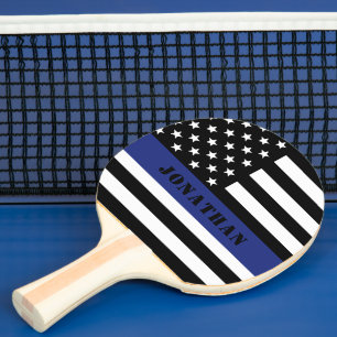 Raquete De Ping Pong Oficial de Polícia Thin Blue Line.