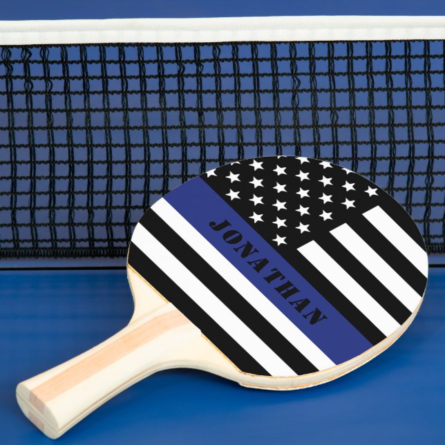 Raquete De Ping Pong Oficial de Polícia Thin Blue Line. (Insitu)