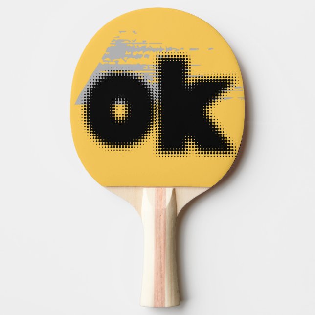 Raquete De Ping Pong "OK Vibes - Simples e Negrito" (Frente)
