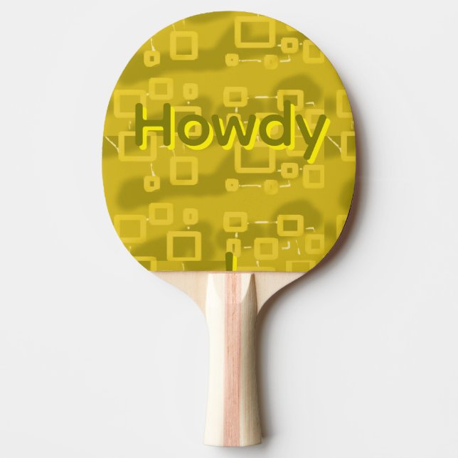 Raquete De Ping Pong Olá Geométrico  (Frente)