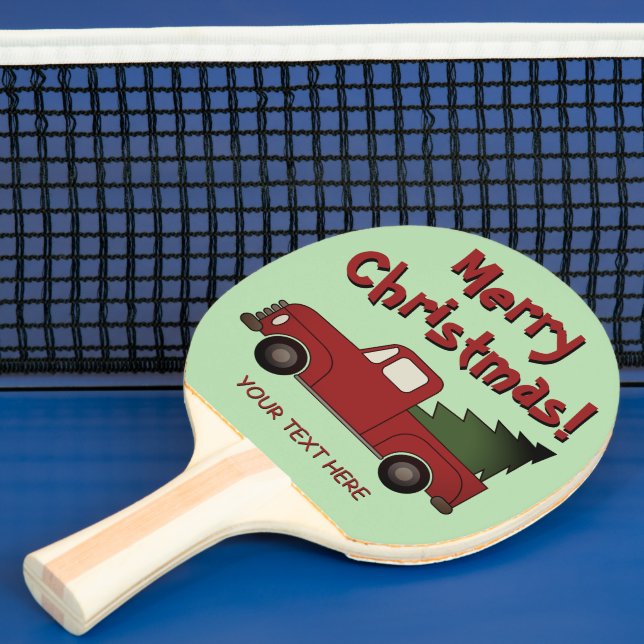 Raquete De Ping Pong Old red chevy truck and Christmas tree custom (Insitu)