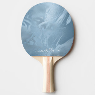 Raquete De Ping Pong Olhar de mármore azul de bebê na moda moderno el