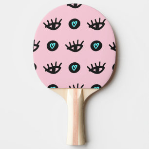 Raquete De Ping Pong Olhos Corações Sem Olhos.