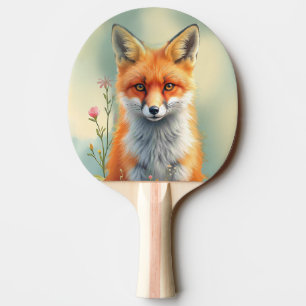Raquete De Ping Pong Olhos Marcantes de uma Raposa Vermelha Astuta