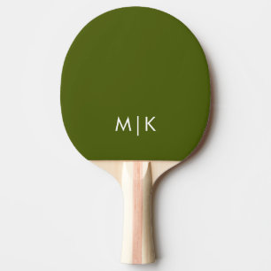 Raquete De Ping Pong Olive Green Monograma Moderna
