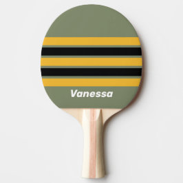 Raquete De Ping Pong Olive Nightlight Across Striping with Name