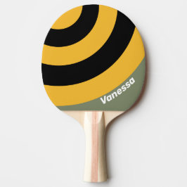 Raquete De Ping Pong Olive Nightlight Circle Stripe with Name