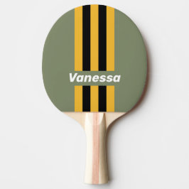 Raquete De Ping Pong Olive Nightlight Pin Stripes with Name