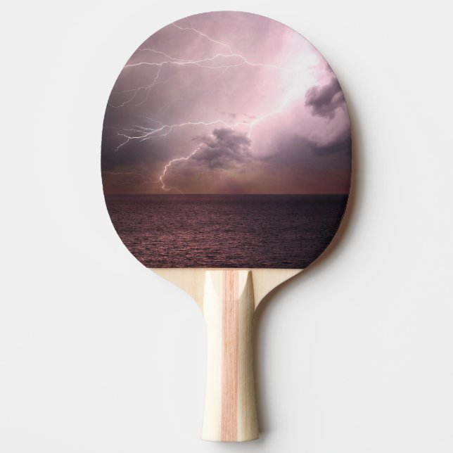 Raquete De Ping Pong Onda de Relâmpago de Tempestade Marítima (Frente)