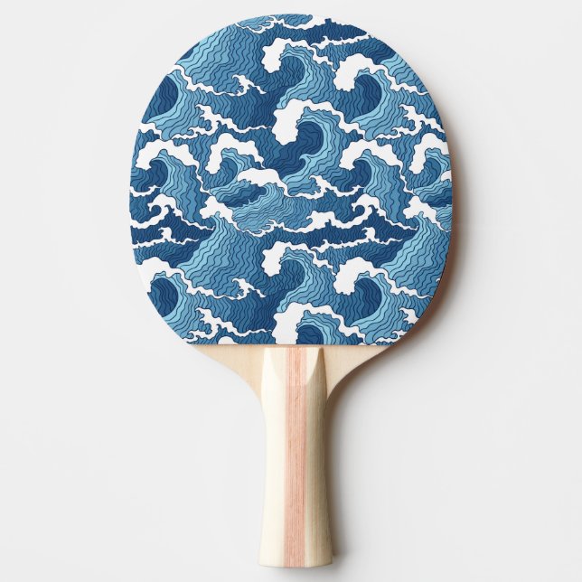 Raquete De Ping Pong Ondas Abstrato (Frente)