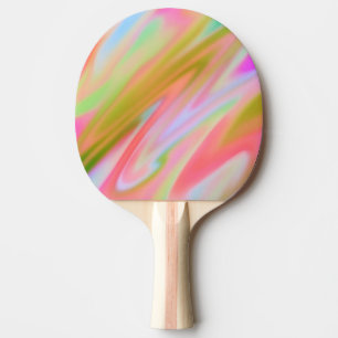 Raquete De Ping Pong Ondas abstrato azuis cor-de-rosa únicas com tendên